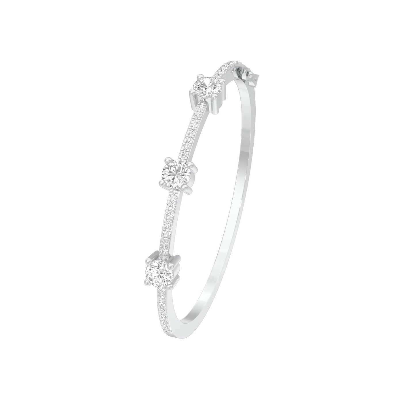Fusion Glow Diamond Kada Bracelet 18 KT / White Gold