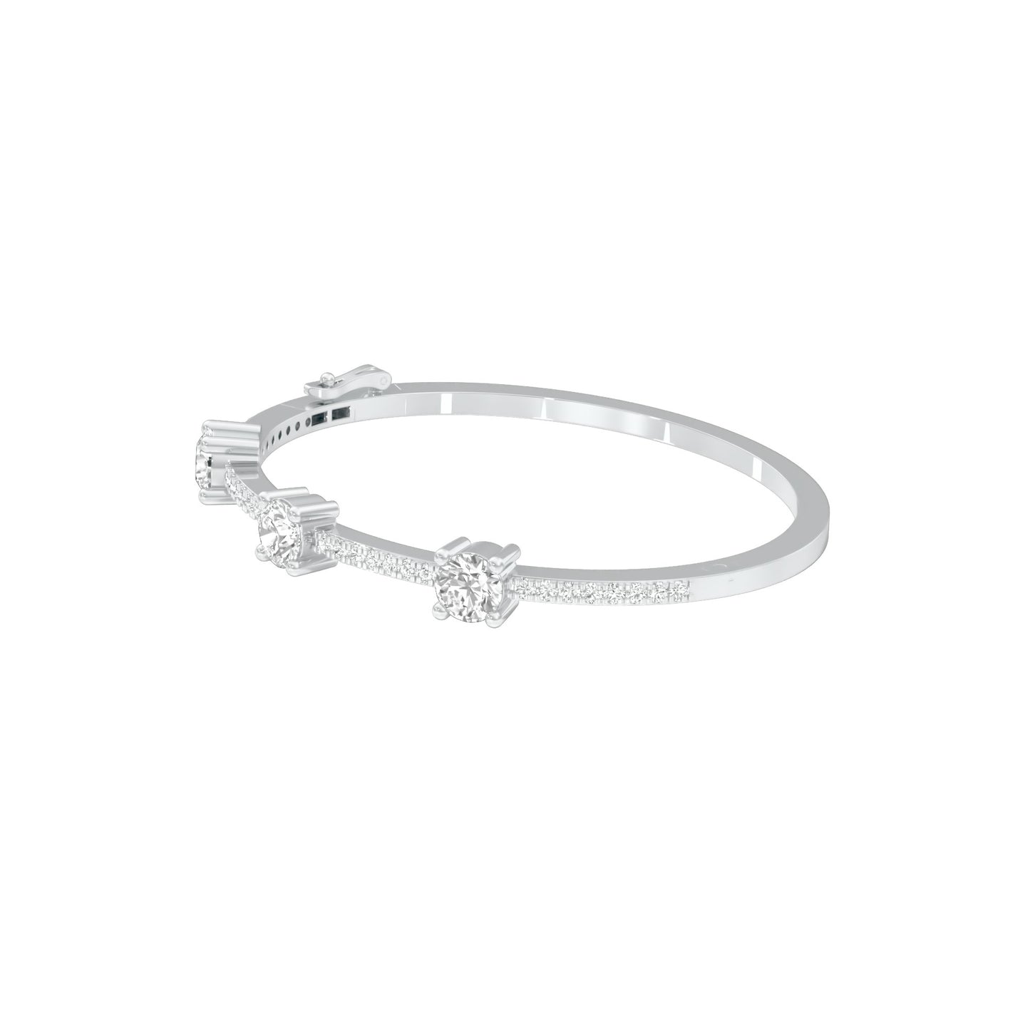Fusion Glow Diamond Kada Bracelet 18 KT / White Gold