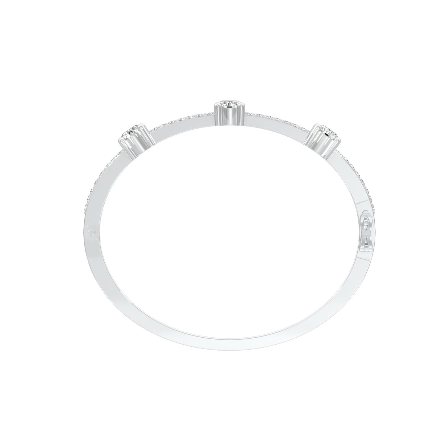 Fusion Glow Diamond Kada Bracelet 18 KT / White Gold