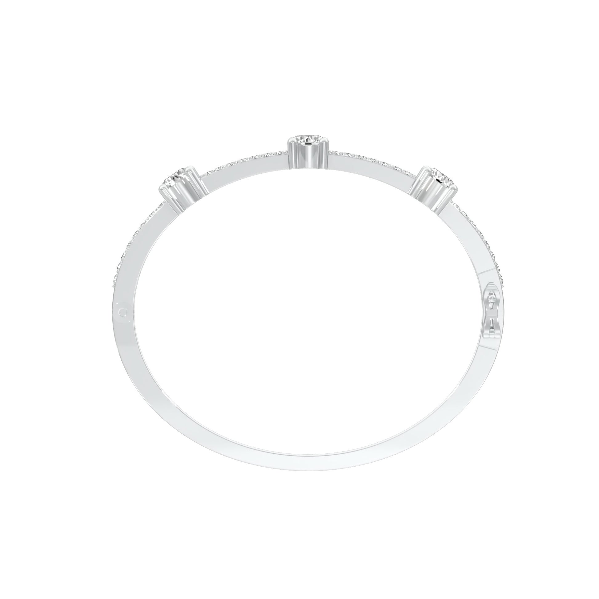 Fusion Glow Diamond Kada Bracelet 18 KT / White Gold