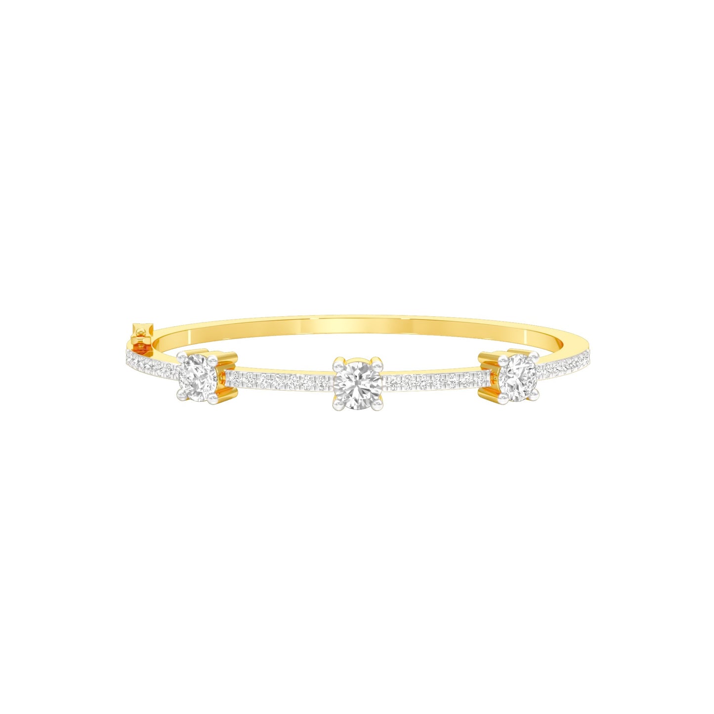 Fusion Glow Diamond Kada Bracelet 18 KT / Yellow Gold