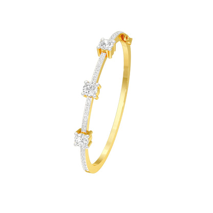 Fusion Glow Diamond Kada Bracelet 18 KT / Yellow Gold