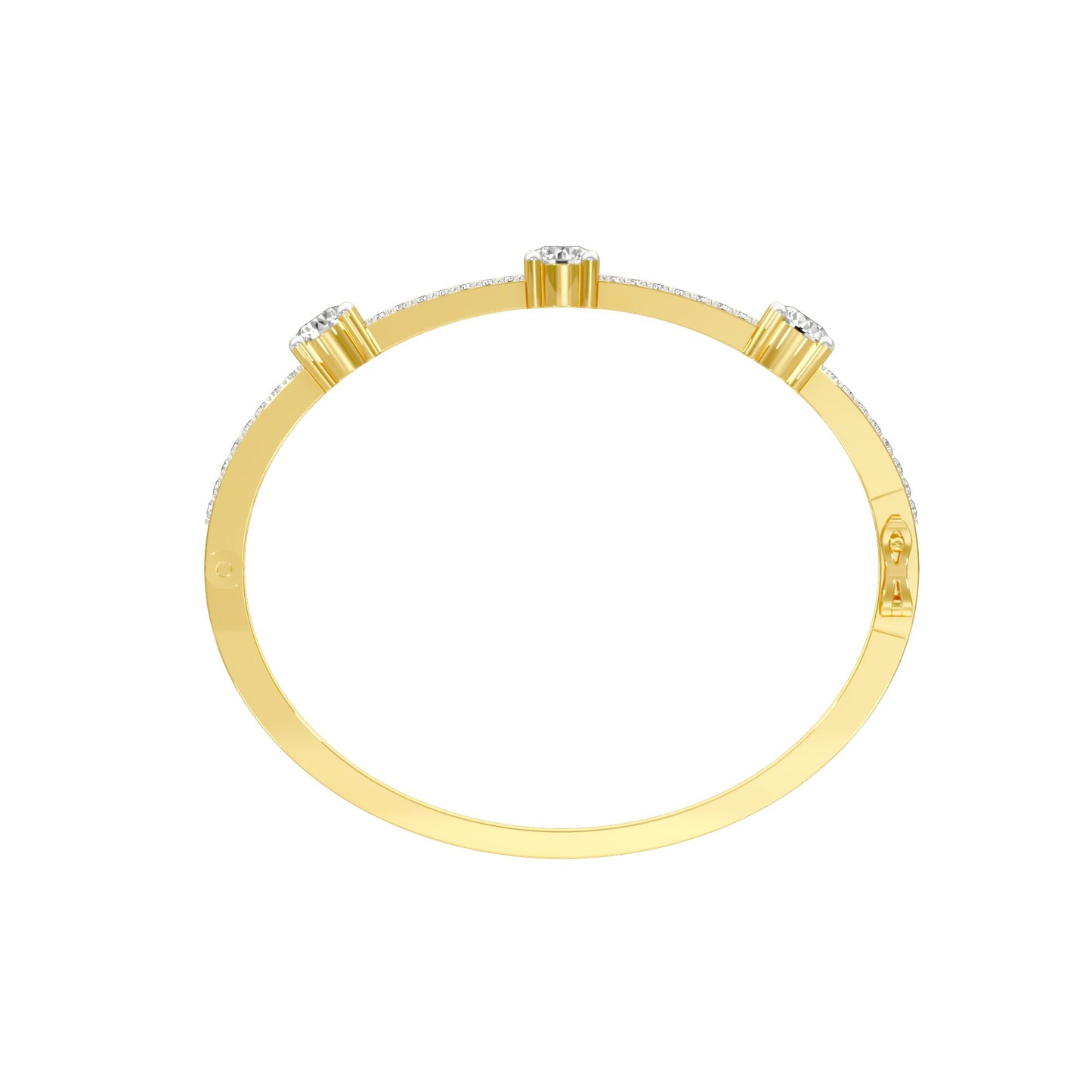 Fusion Glow Diamond Kada Bracelet 18 KT / Yellow Gold