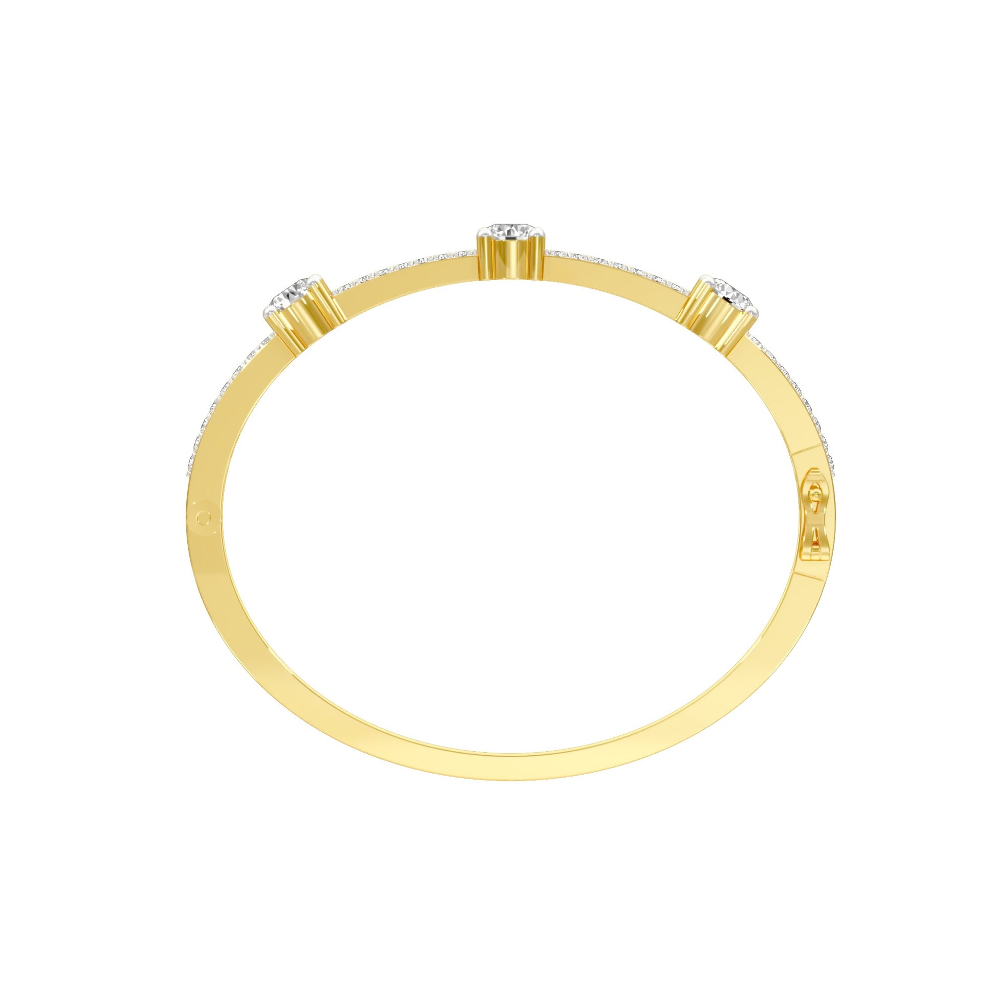 Fusion Glow Diamond Kada Bracelet 18 KT / Yellow Gold