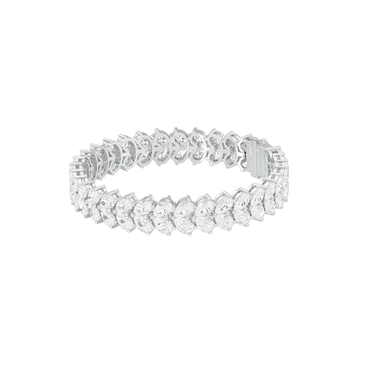 The Cluster Edit Diamond Tennis Bracelet 18 KT / White Gold