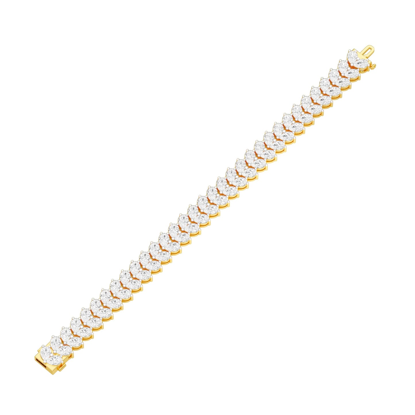 The Cluster Edit Diamond Tennis Bracelet 18 KT / Yellow Gold