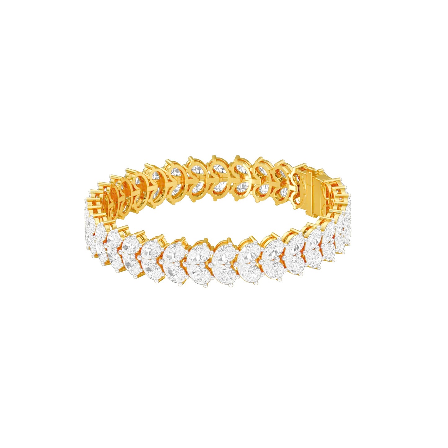 The Cluster Edit Diamond Tennis Bracelet 18 KT / Yellow Gold
