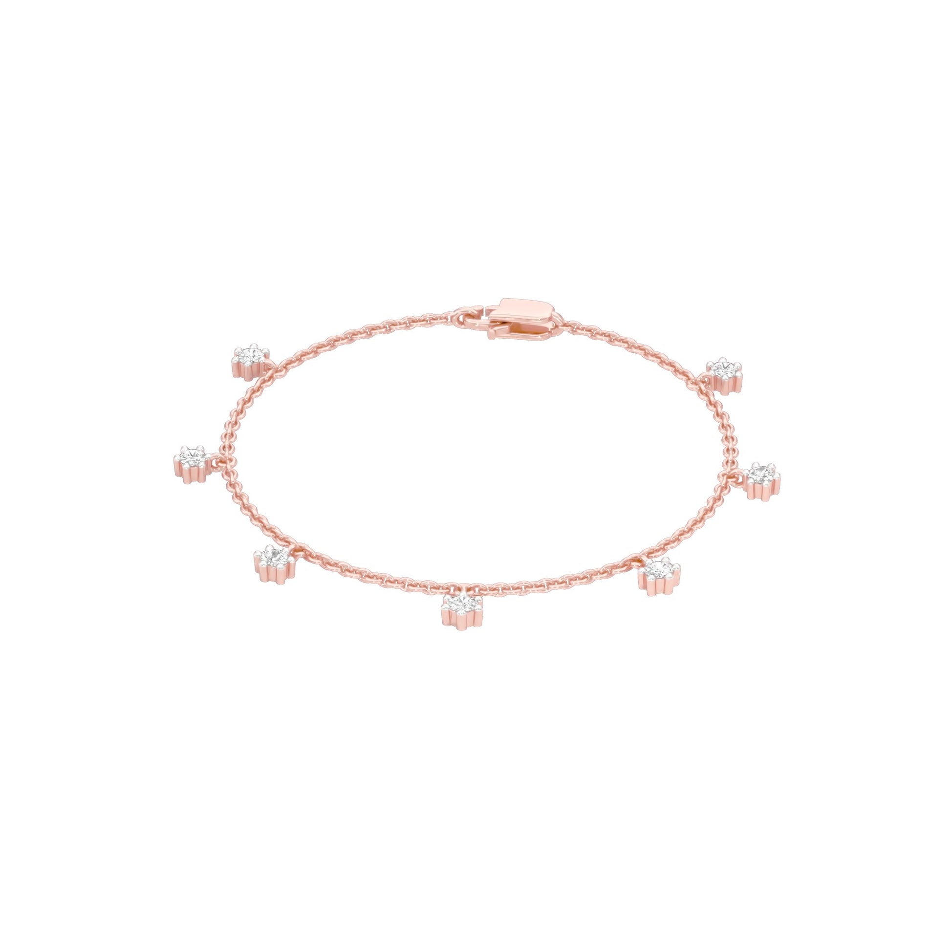 Glamour Drip Diamond Chain Bracelet 18 KT / Rose Gold