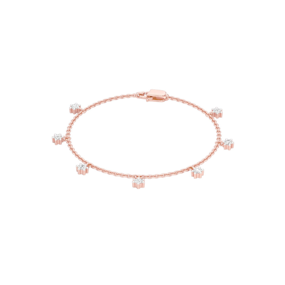 Glamour Drip Diamond Chain Bracelet 18 KT / Rose Gold