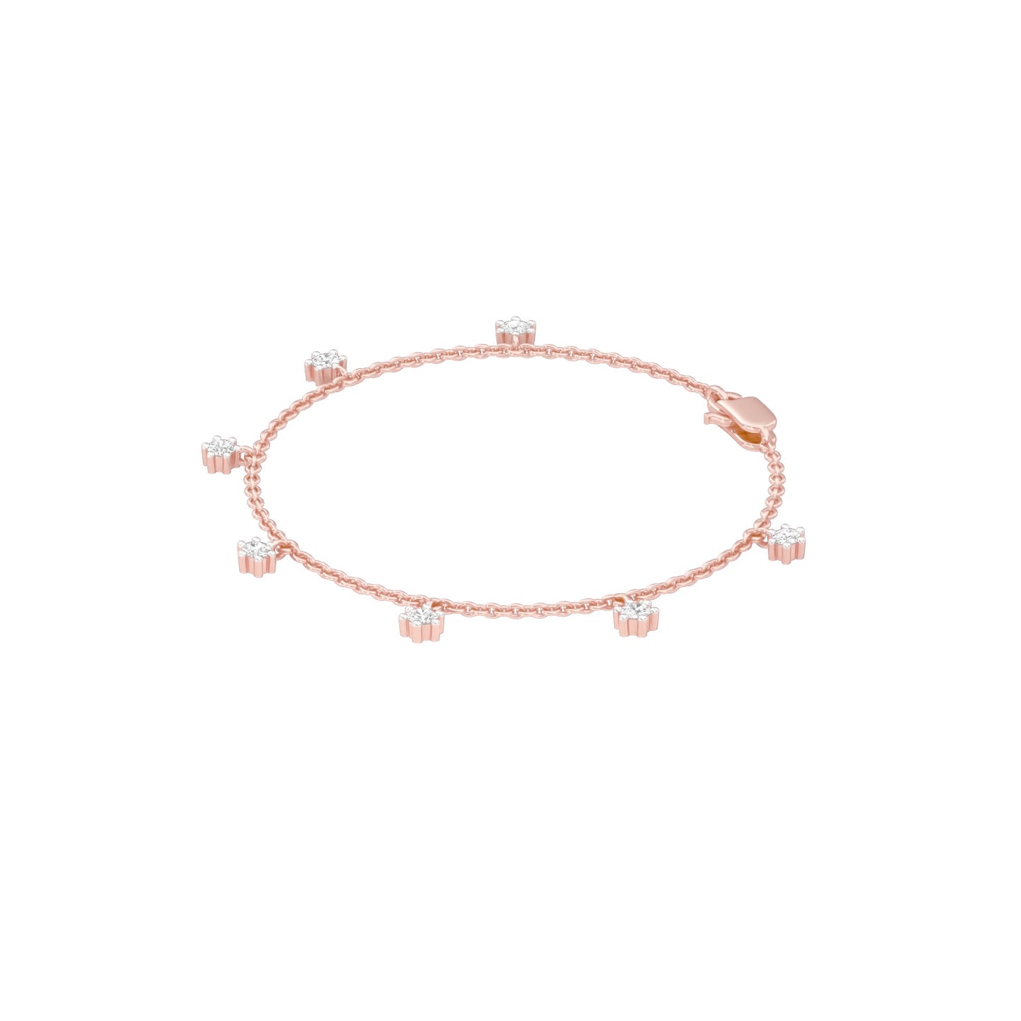 Glamour Drip Diamond Chain Bracelet 18 KT / Rose Gold