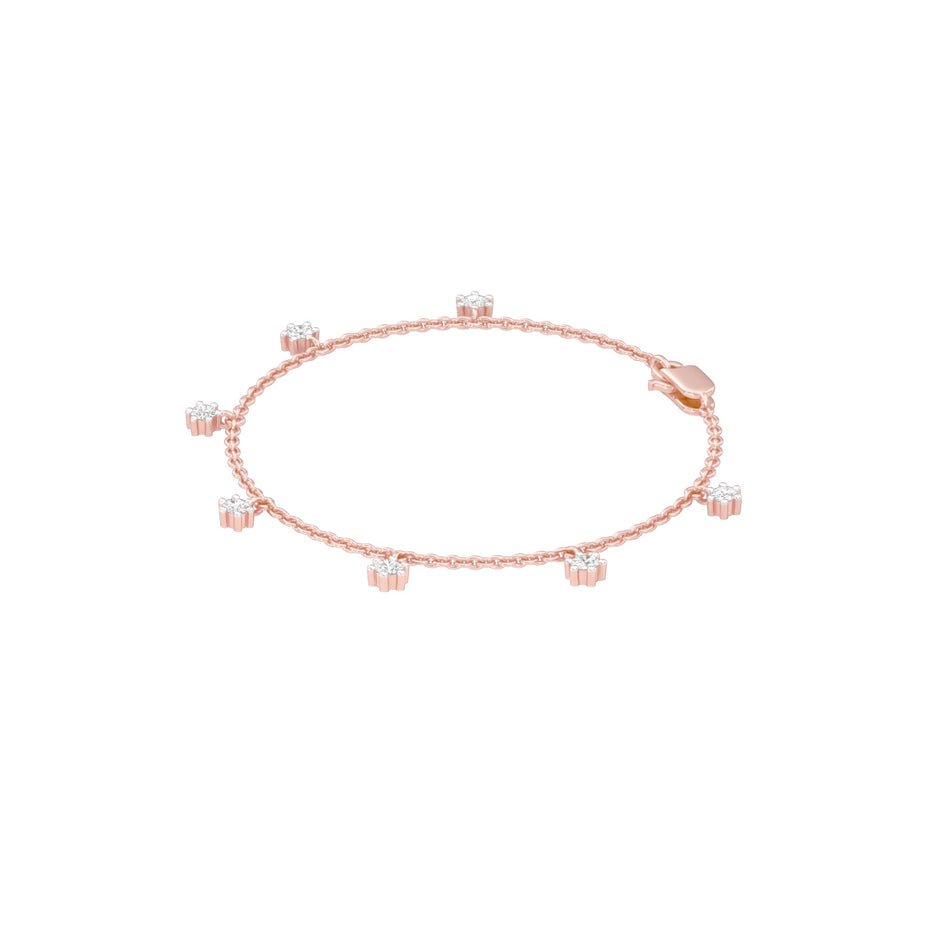 Glamour Drip Diamond Chain Bracelet 18 KT / Rose Gold