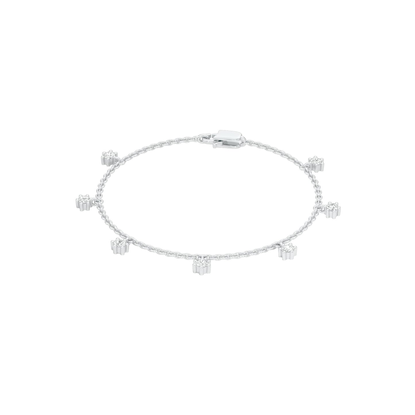 Glamour Drip Diamond Chain Bracelet 18 KT / White Gold