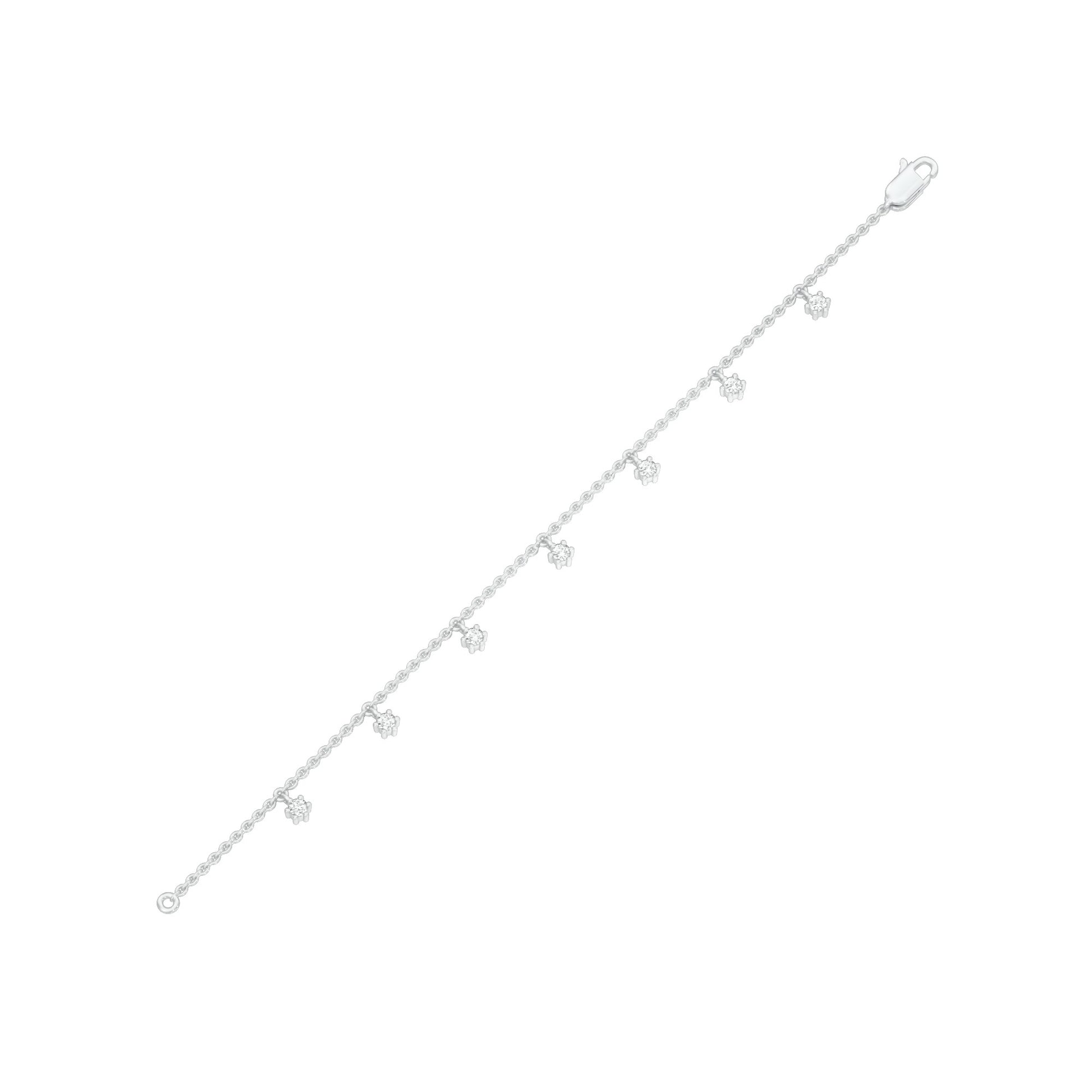 Glamour Drip Diamond Chain Bracelet 18 KT / White Gold