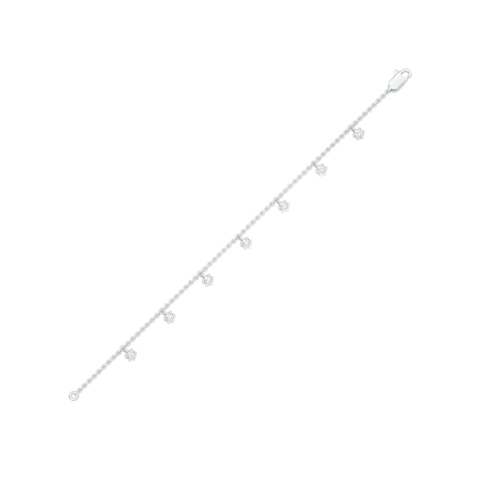 Glamour Drip Diamond Chain Bracelet 18 KT / White Gold