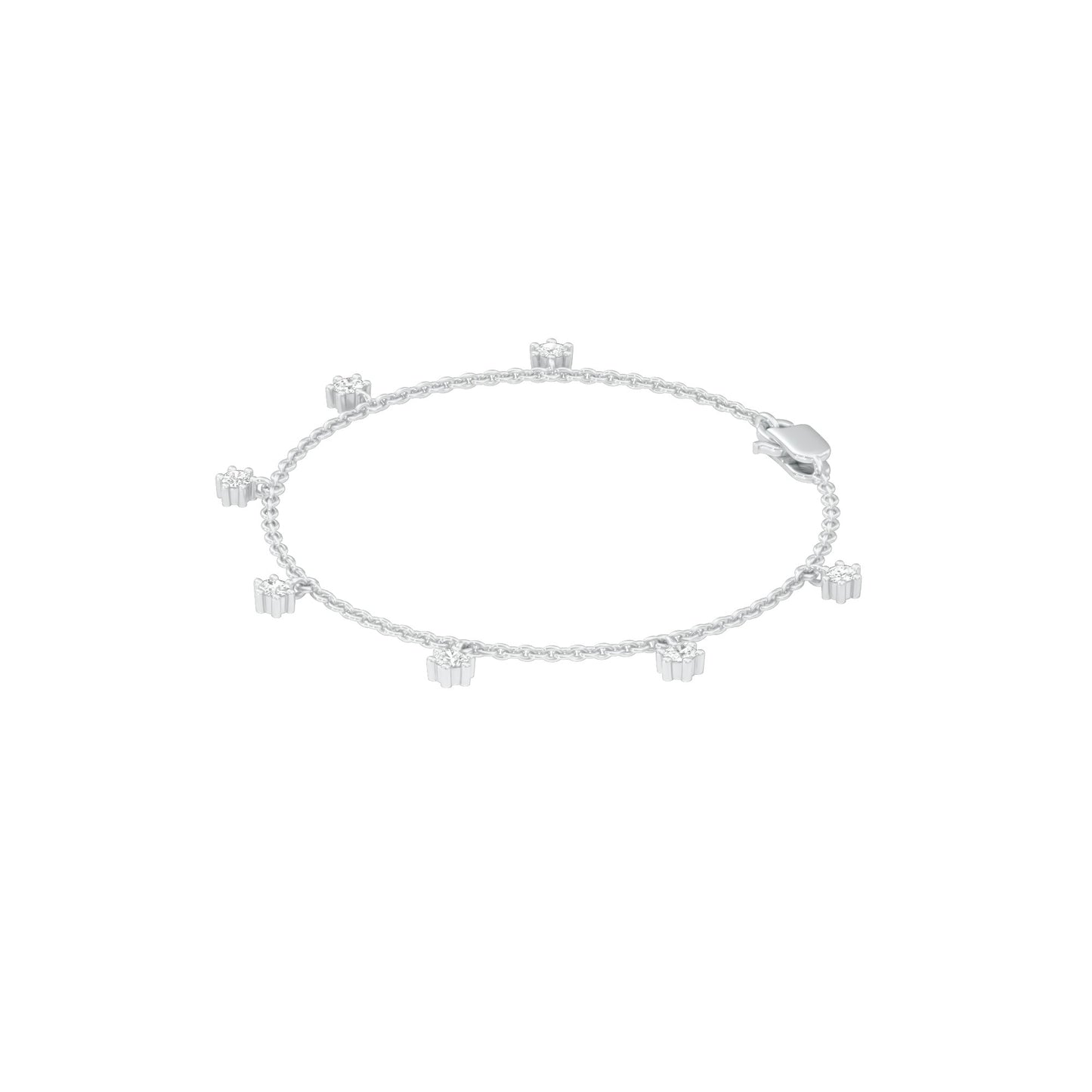 Glamour Drip Diamond Chain Bracelet 18 KT / White Gold