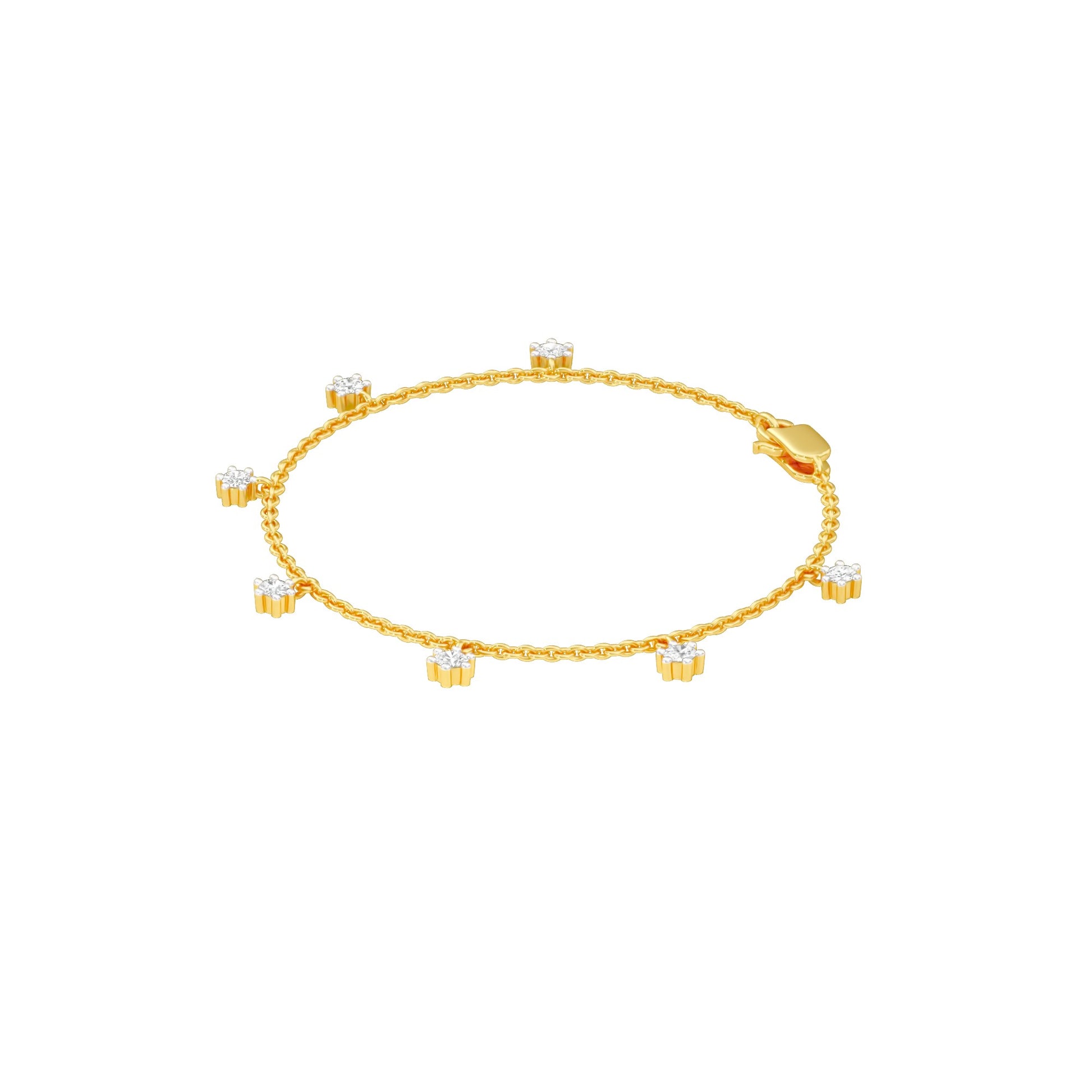 Glamour Drip Diamond Chain Bracelet 18 KT / Yellow Gold