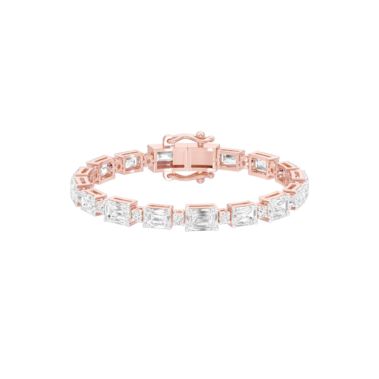Her Crowned Throne Diamond Tennis Bracelet 18 KT / Rose Gold