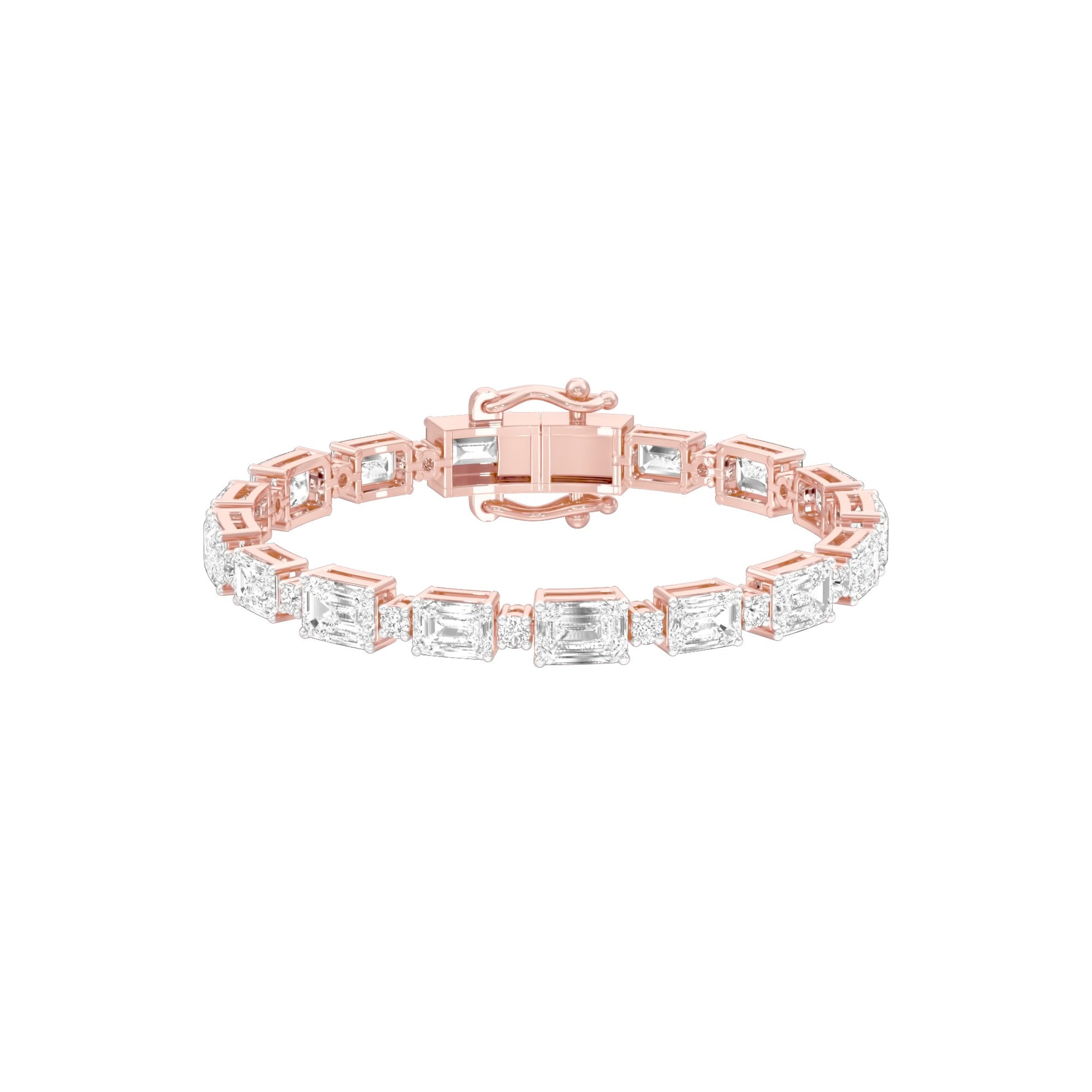 Her Crowned Throne Diamond Tennis Bracelet 18 KT / Rose Gold