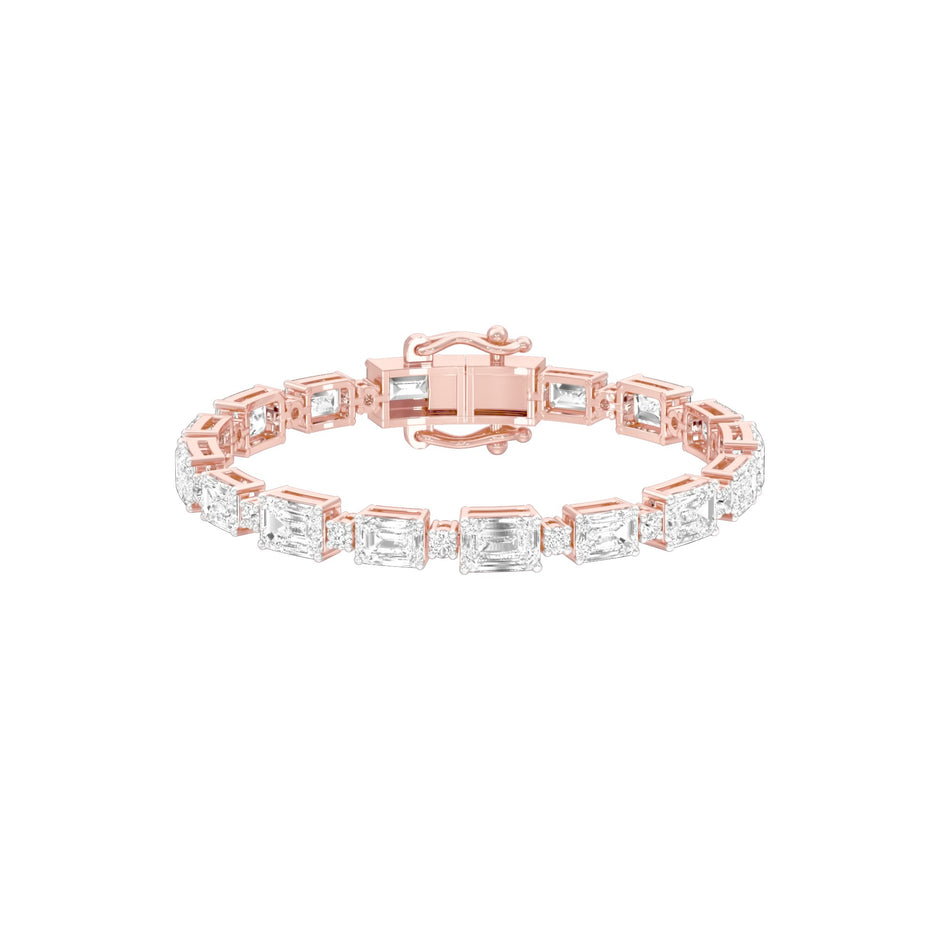 Her Crowned Throne Diamond Tennis Bracelet 18 KT / Rose Gold