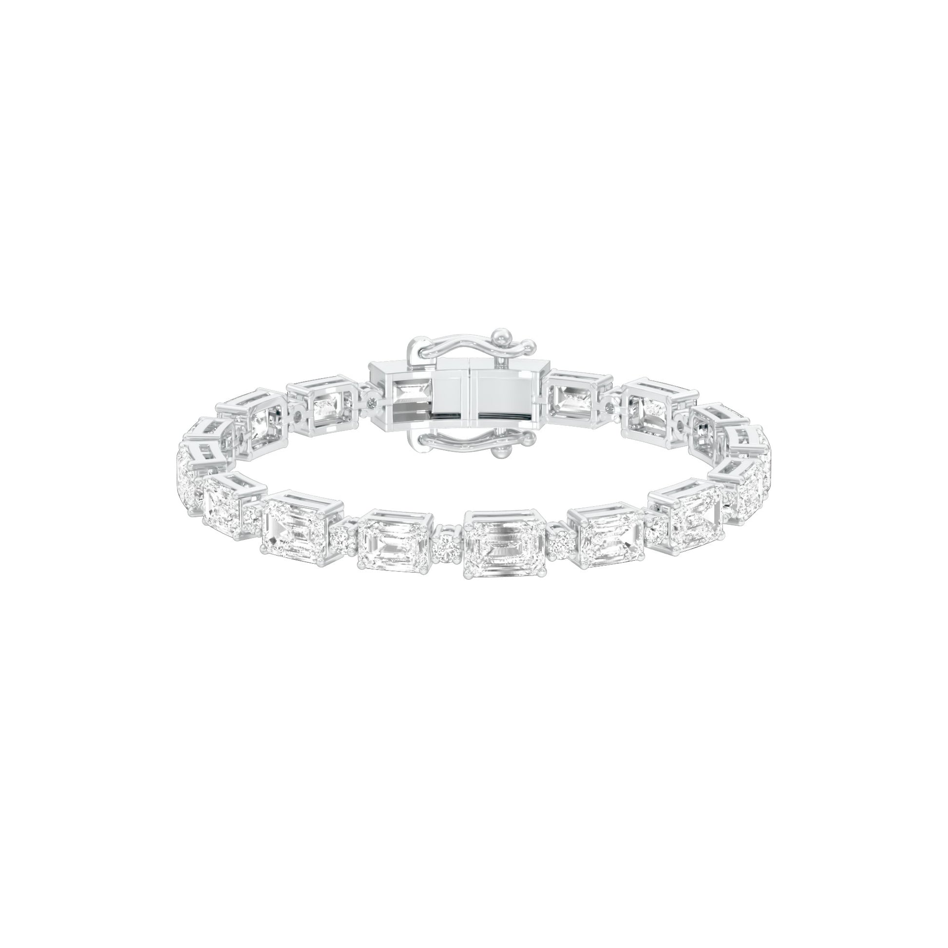 Her Crowned Throne Diamond Tennis Bracelet 18 KT / White Gold