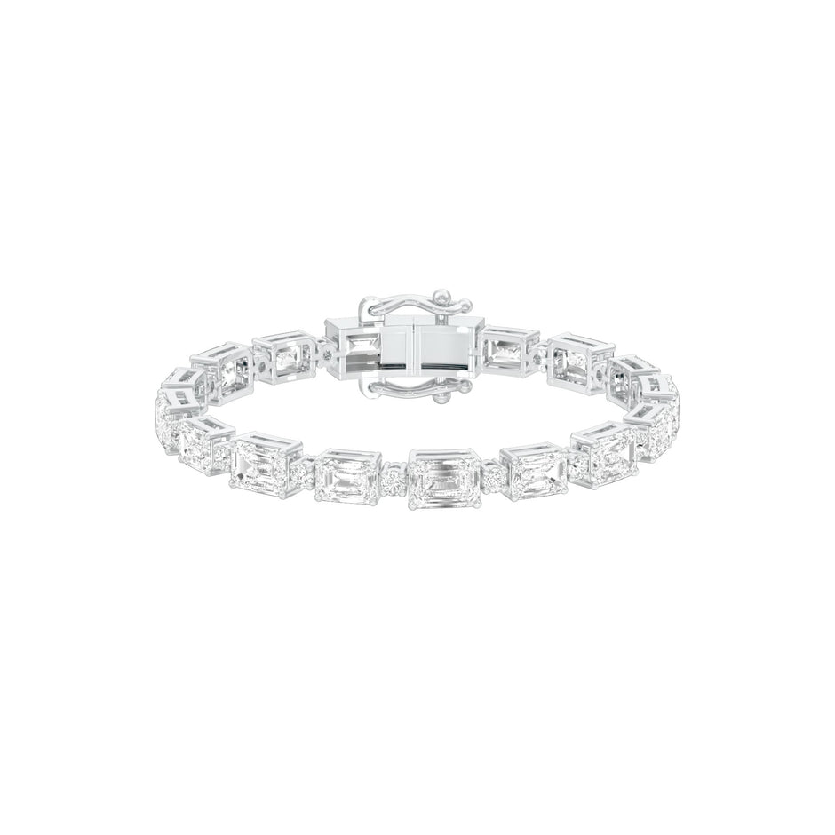Her Crowned Throne Diamond Tennis Bracelet 18 KT / White Gold