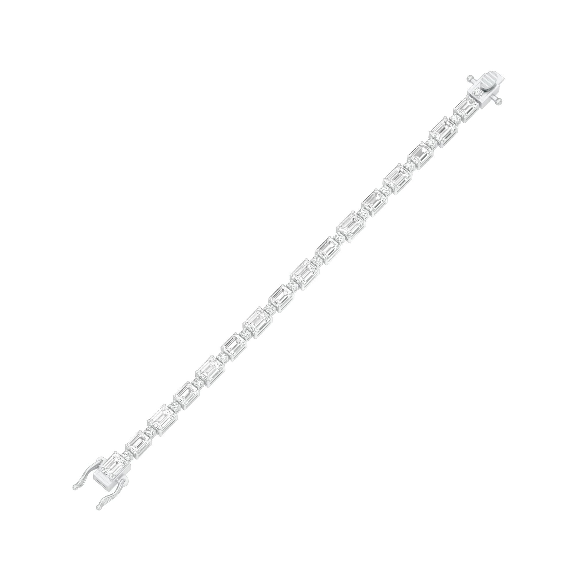 Her Crowned Throne Diamond Tennis Bracelet 18 KT / White Gold