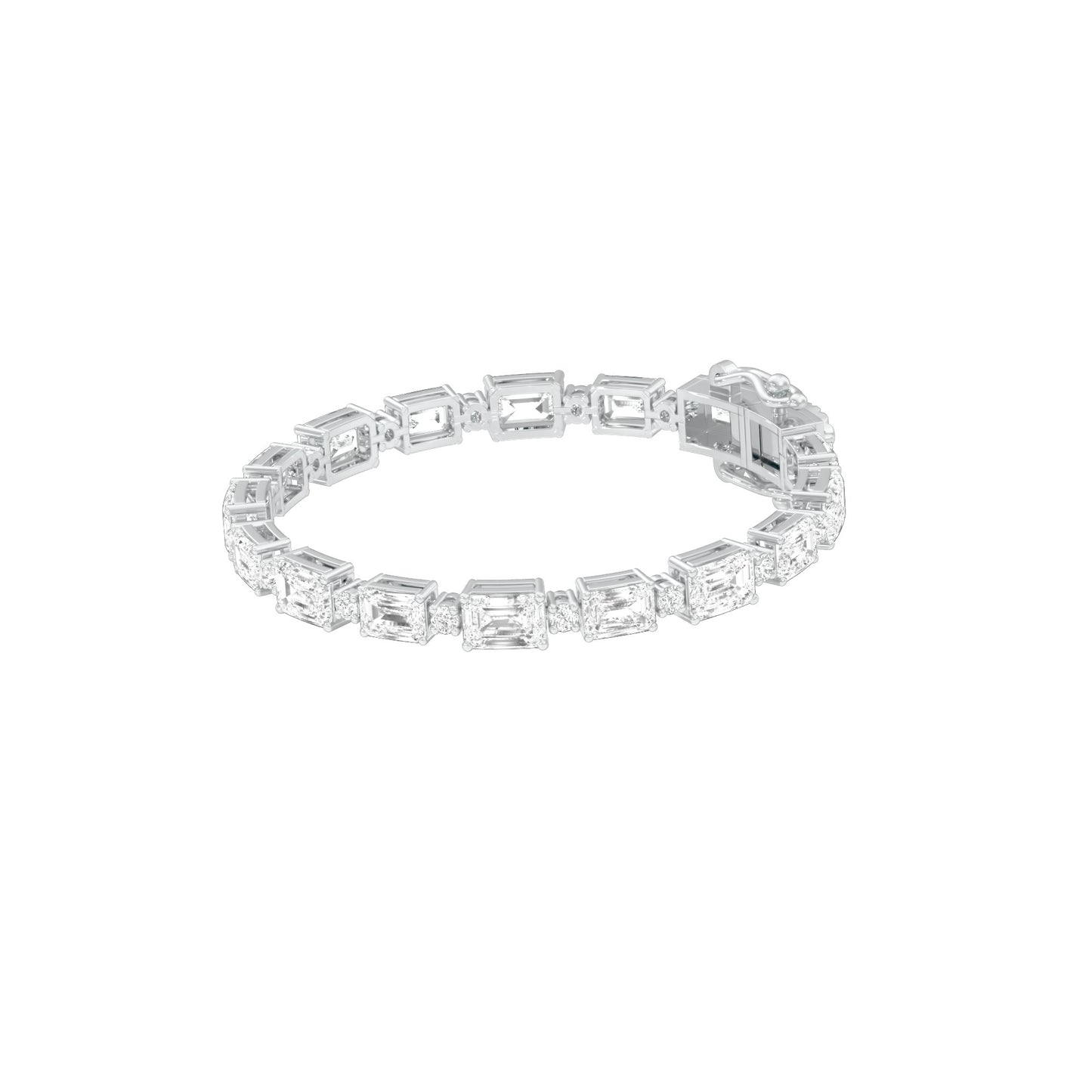 Her Crowned Throne Diamond Tennis Bracelet 18 KT / White Gold
