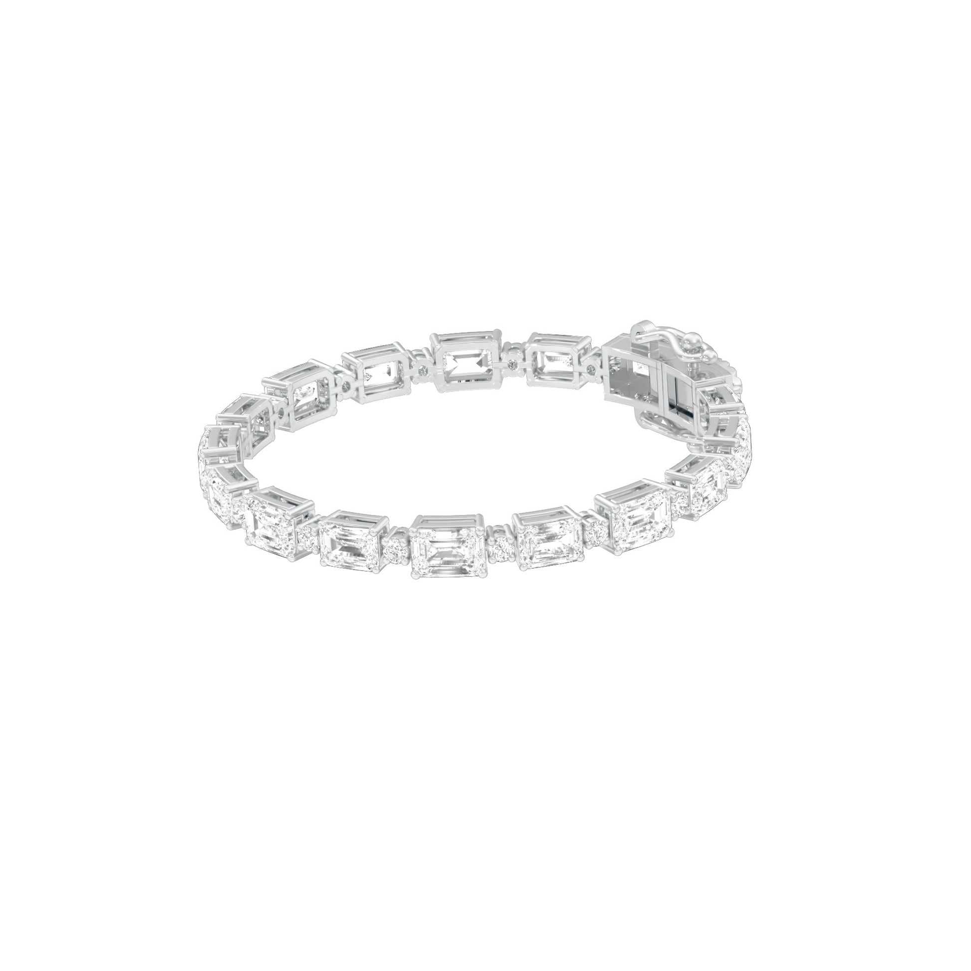 Her Crowned Throne Diamond Tennis Bracelet 18 KT / White Gold