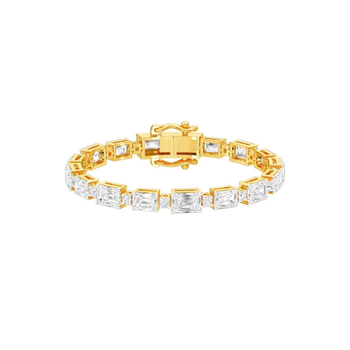 Her Crowned Throne Diamond Tennis Bracelet 18 KT / Yellow Gold