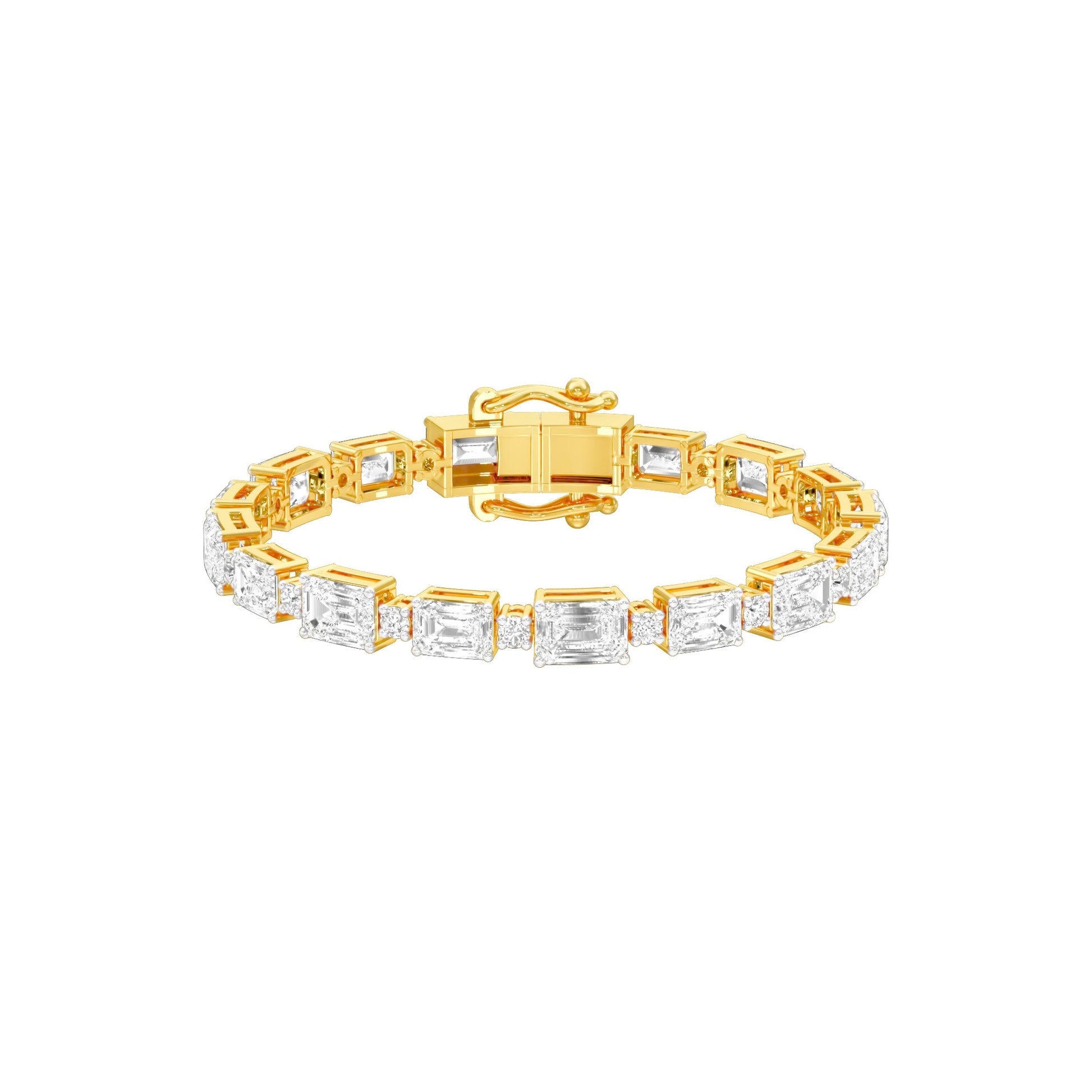 Her Crowned Throne Diamond Tennis Bracelet 18 KT / Yellow Gold