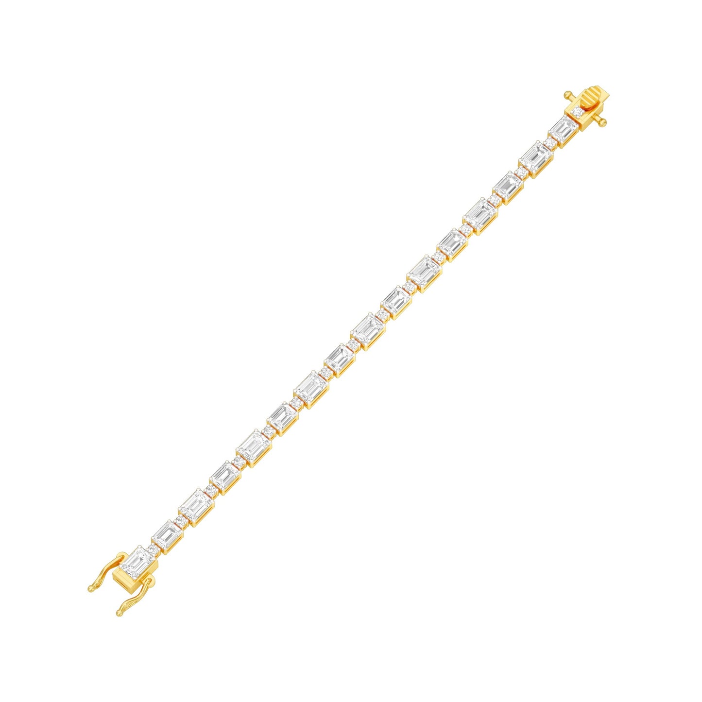 Her Crowned Throne Diamond Tennis Bracelet 18 KT / Yellow Gold
