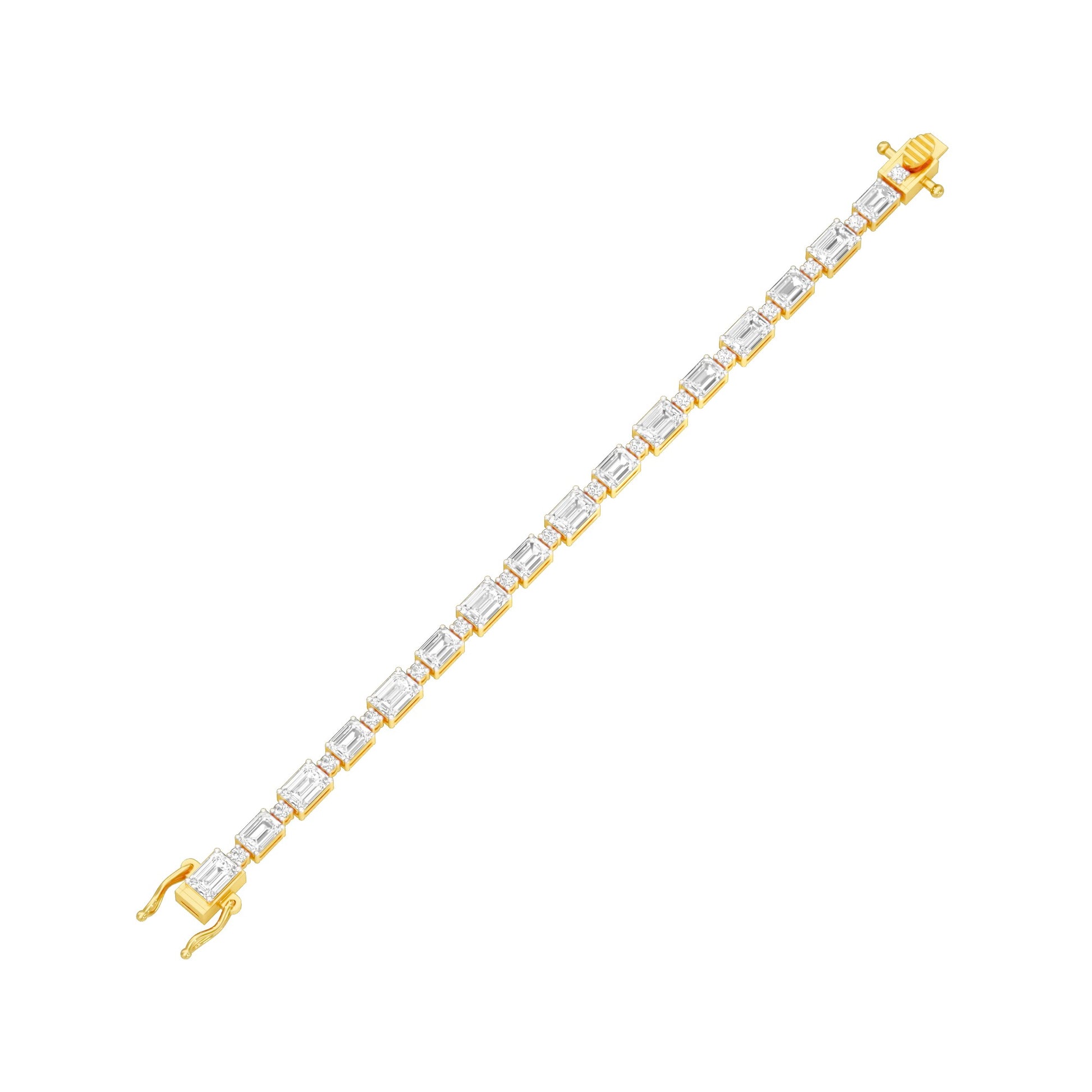 Her Crowned Throne Diamond Tennis Bracelet 18 KT / Yellow Gold