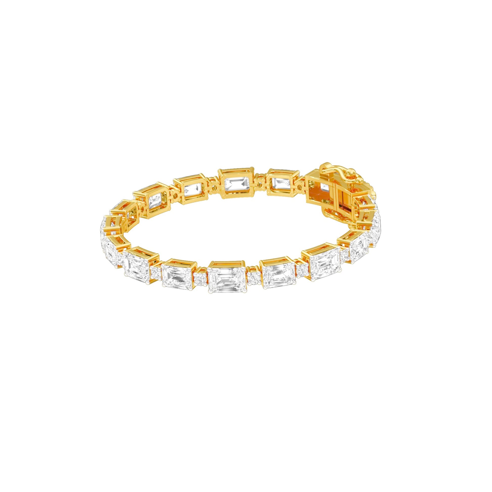 Her Crowned Throne Diamond Tennis Bracelet 18 KT / Yellow Gold