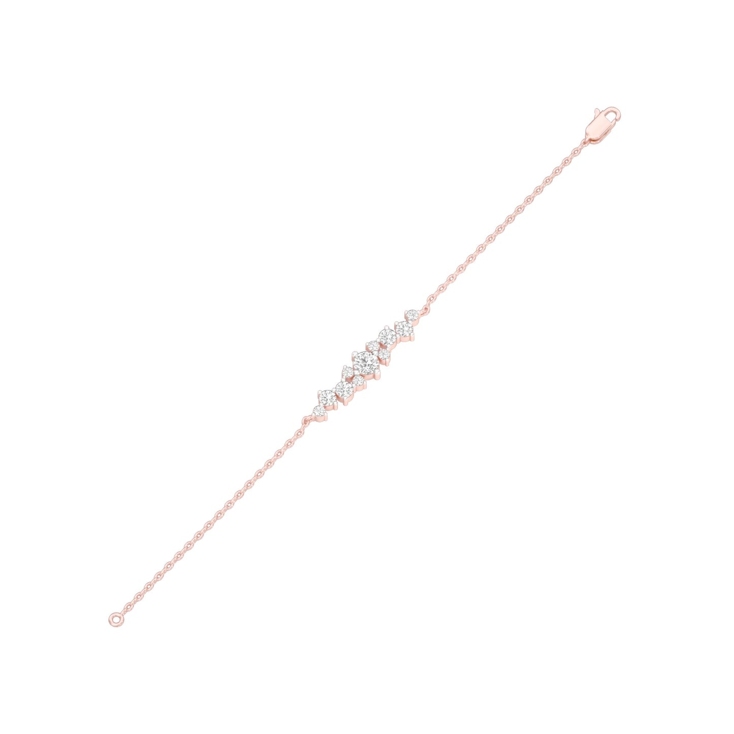 Multi-Cut Brilliant Diamond Chain Bracelet 18 KT / Rose Gold