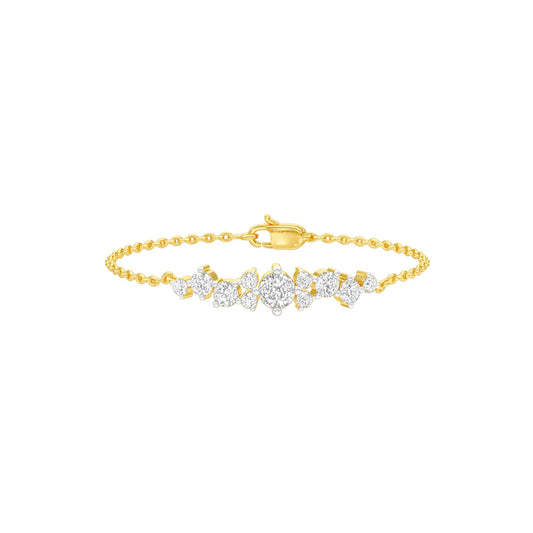 Multi-Cut Brilliant Diamond Chain Bracelet 18 KT / Yellow Gold