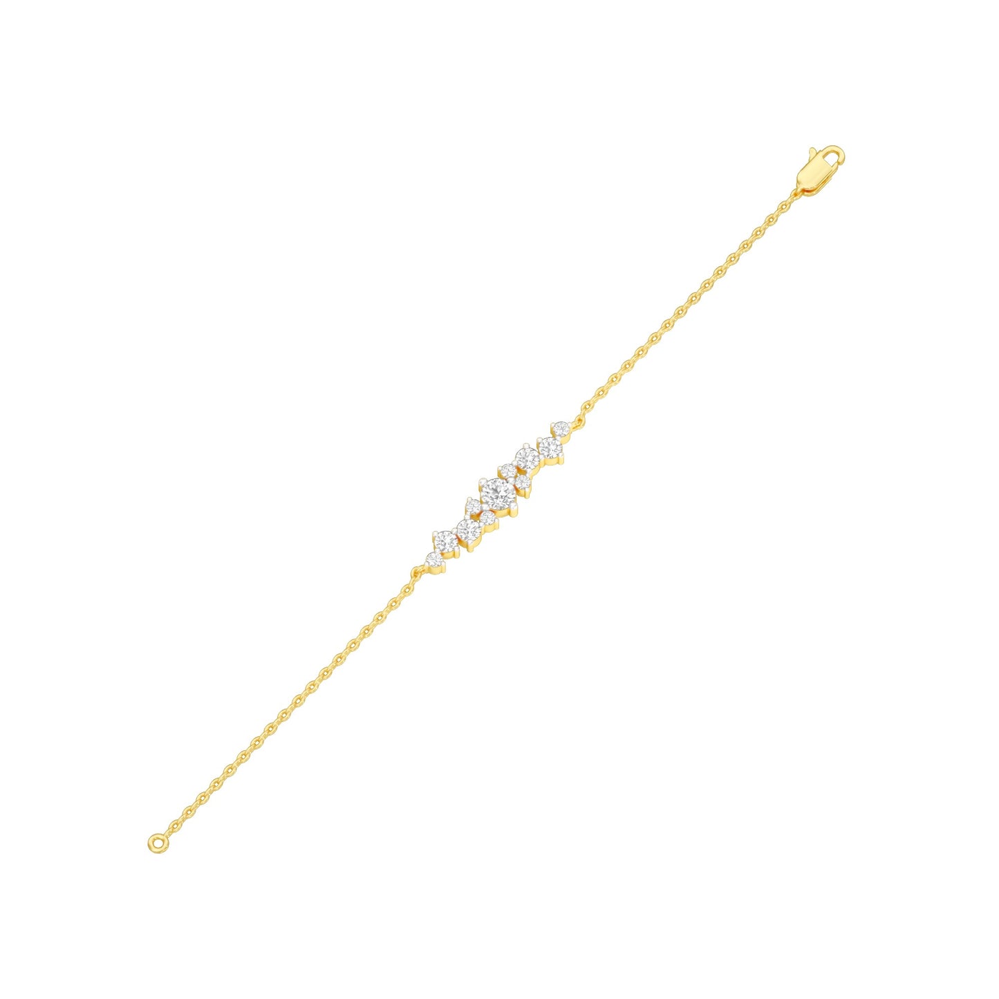 Multi-Cut Brilliant Diamond Chain Bracelet 18 KT / Yellow Gold