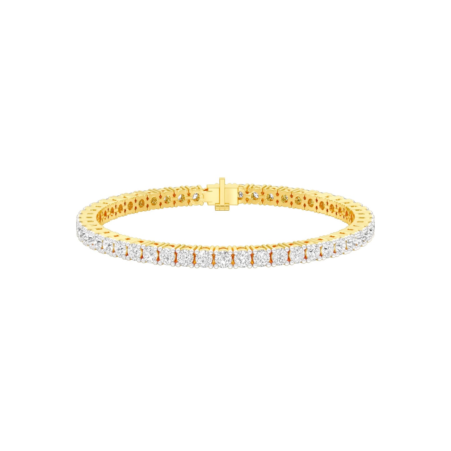 Lined In Grace Diamond Tennis Bracelet 18 KT / Yellow Gold