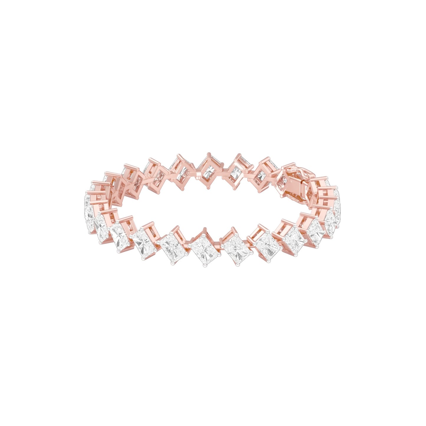 Sculpted in Symmetry Diamond Tennis Bracelet 18 KT / Rose Gold