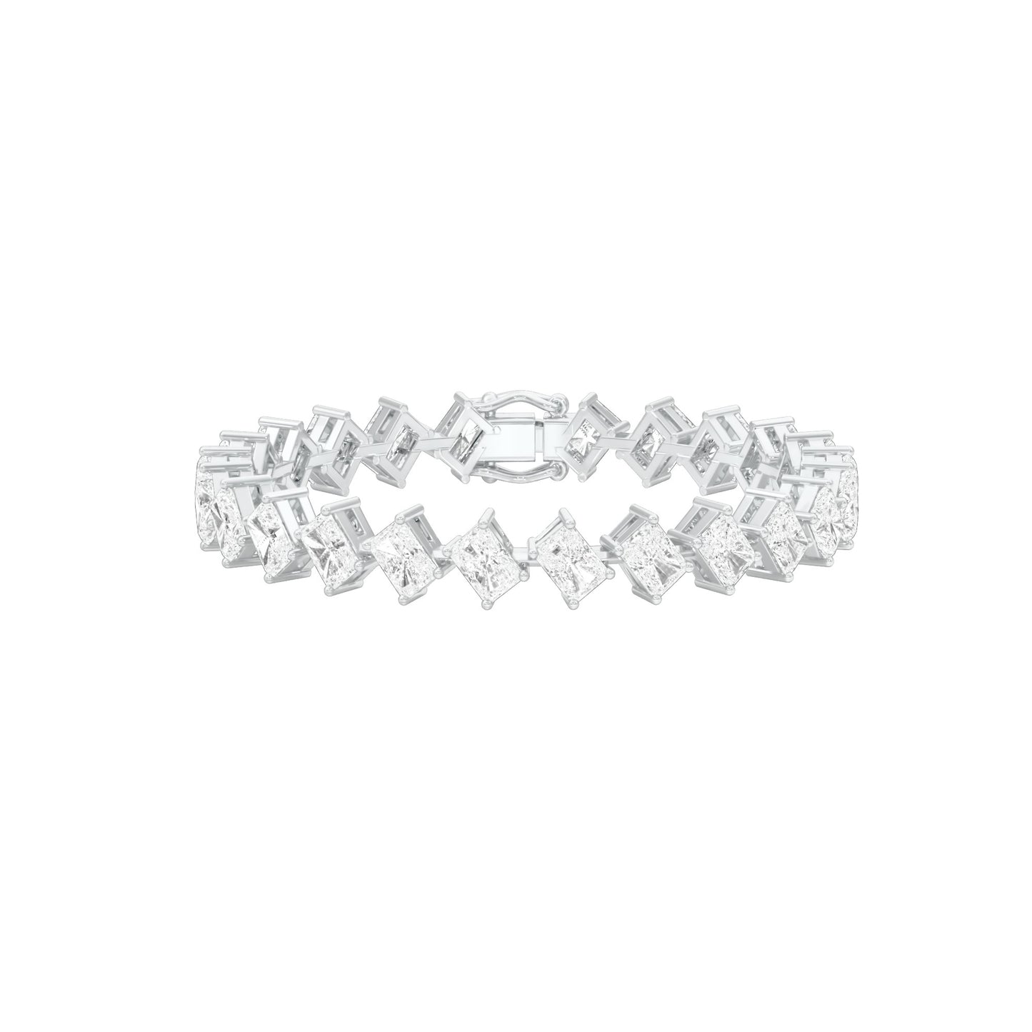Sculpted in Symmetry Diamond Tennis Bracelet 18 KT / White Gold