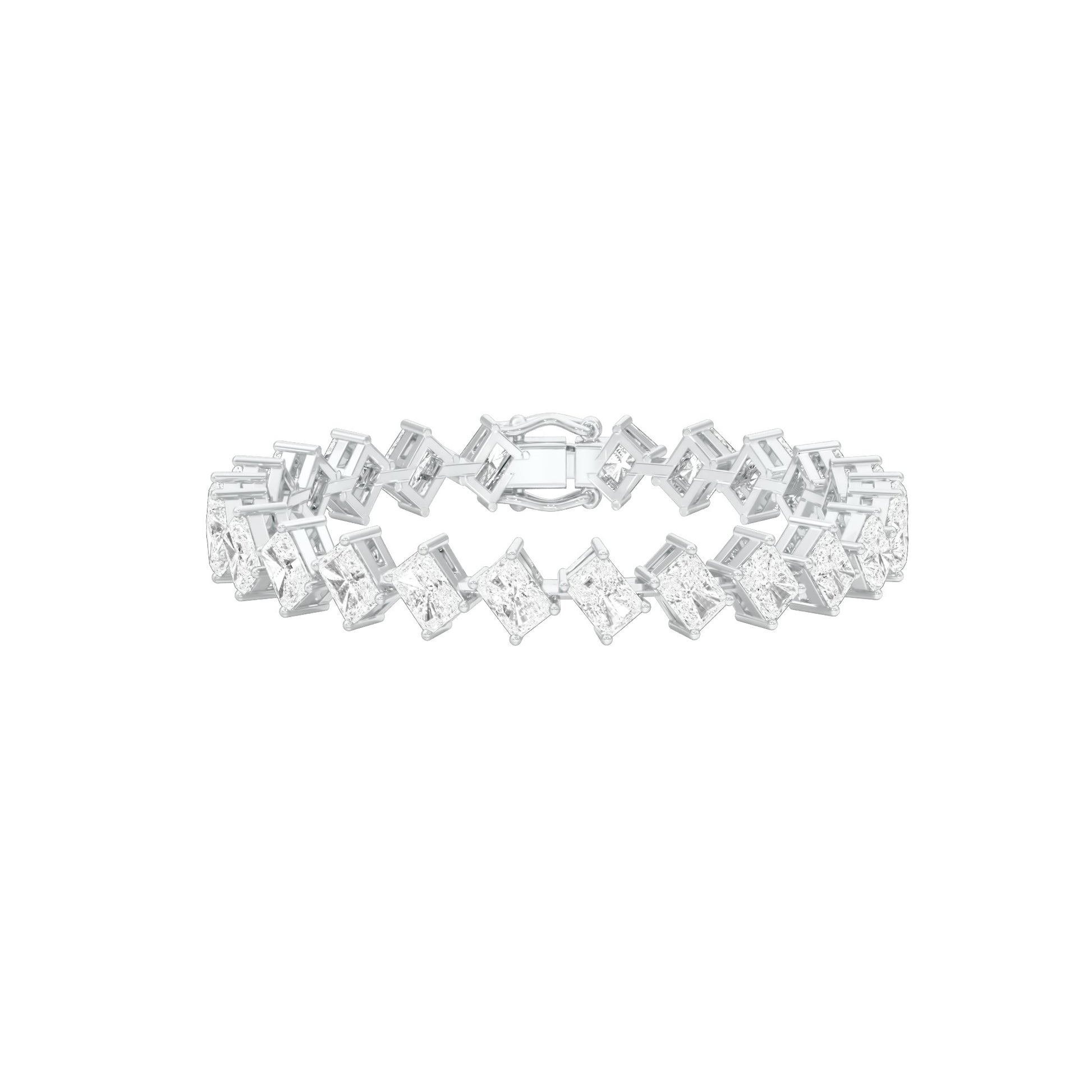 Sculpted in Symmetry Diamond Tennis Bracelet 18 KT / White Gold