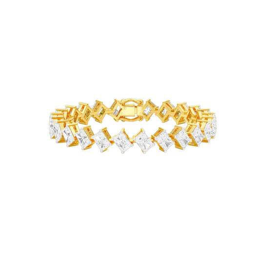 Sculpted in Symmetry Diamond Tennis Bracelet 18 KT / Yellow Gold
