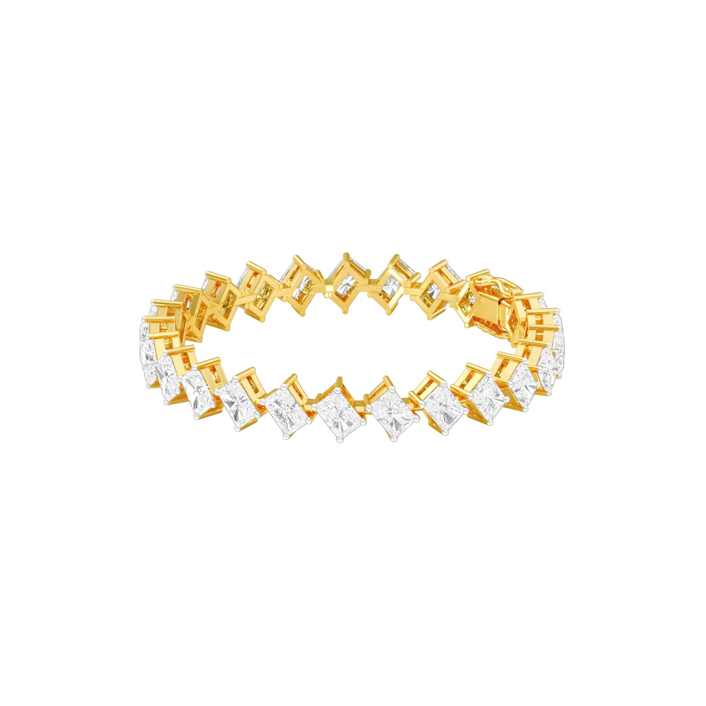 Sculpted in Symmetry Diamond Tennis Bracelet 18 KT / Yellow Gold