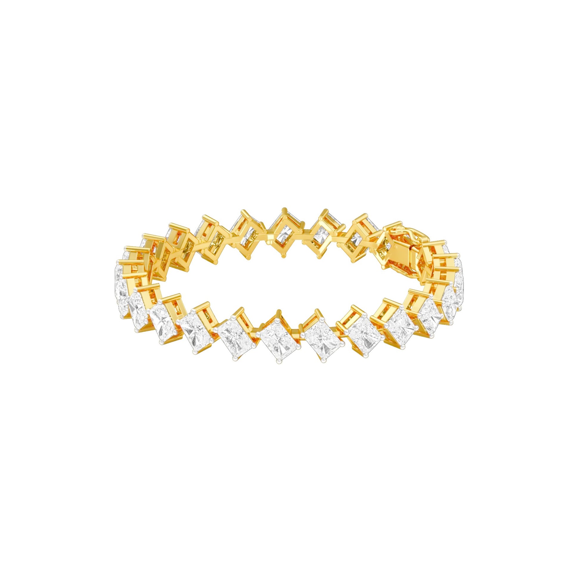 Sculpted in Symmetry Diamond Tennis Bracelet 18 KT / Yellow Gold