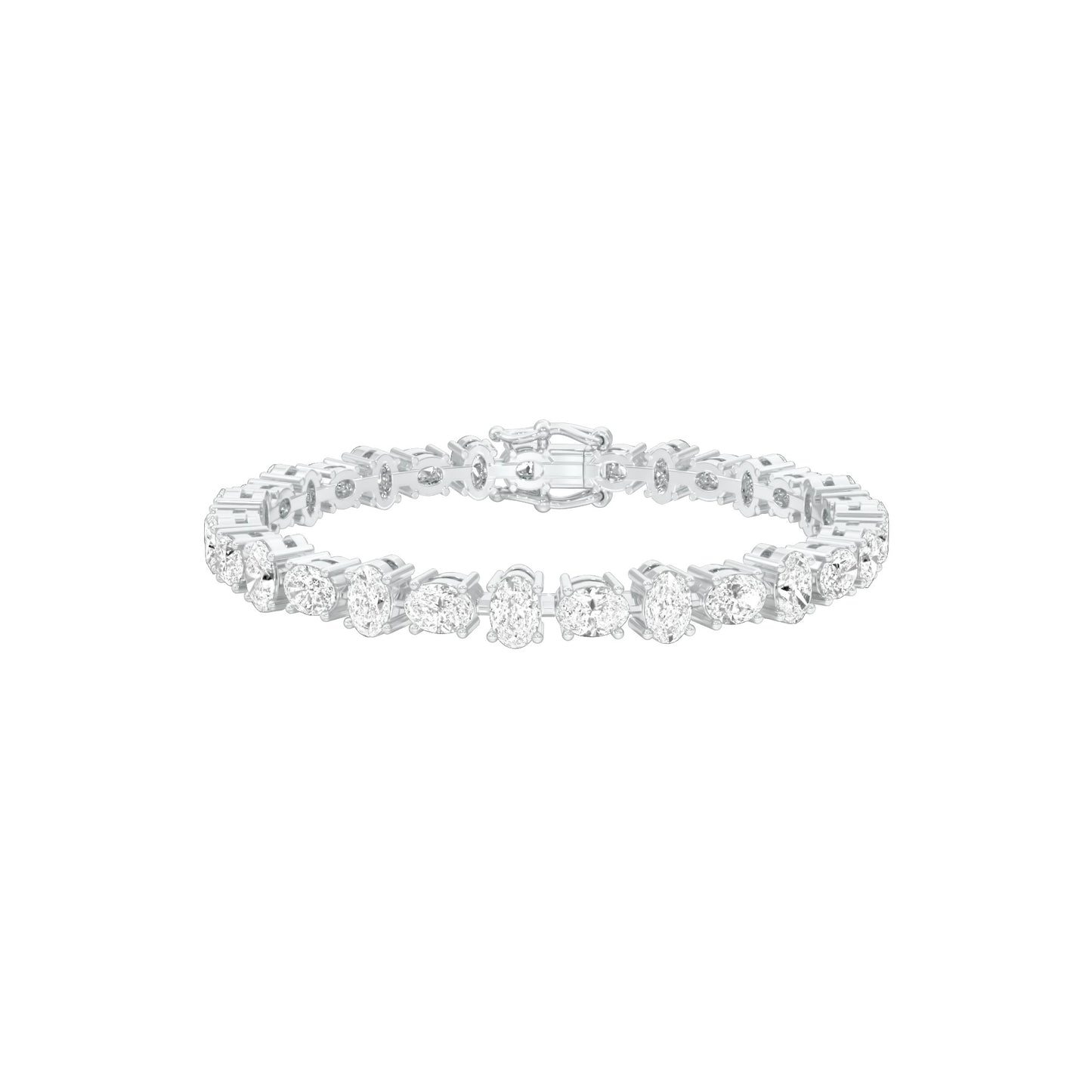 Her Silhouette Diamond Tennis Bracelet 18 KT / White Gold