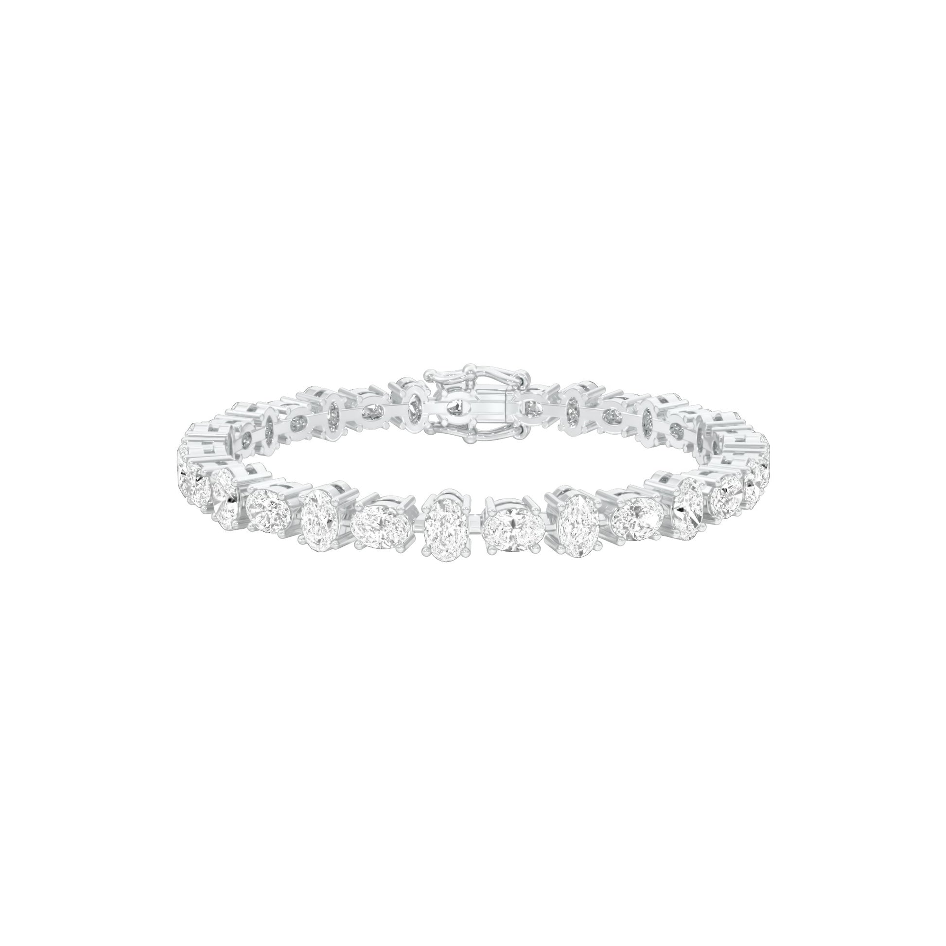 Her Silhouette Diamond Tennis Bracelet 18 KT / White Gold
