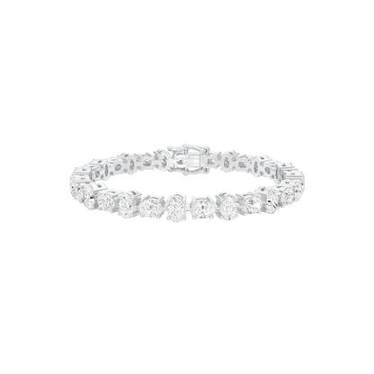 Her Silhouette Diamond Tennis Bracelet 18 KT / White Gold