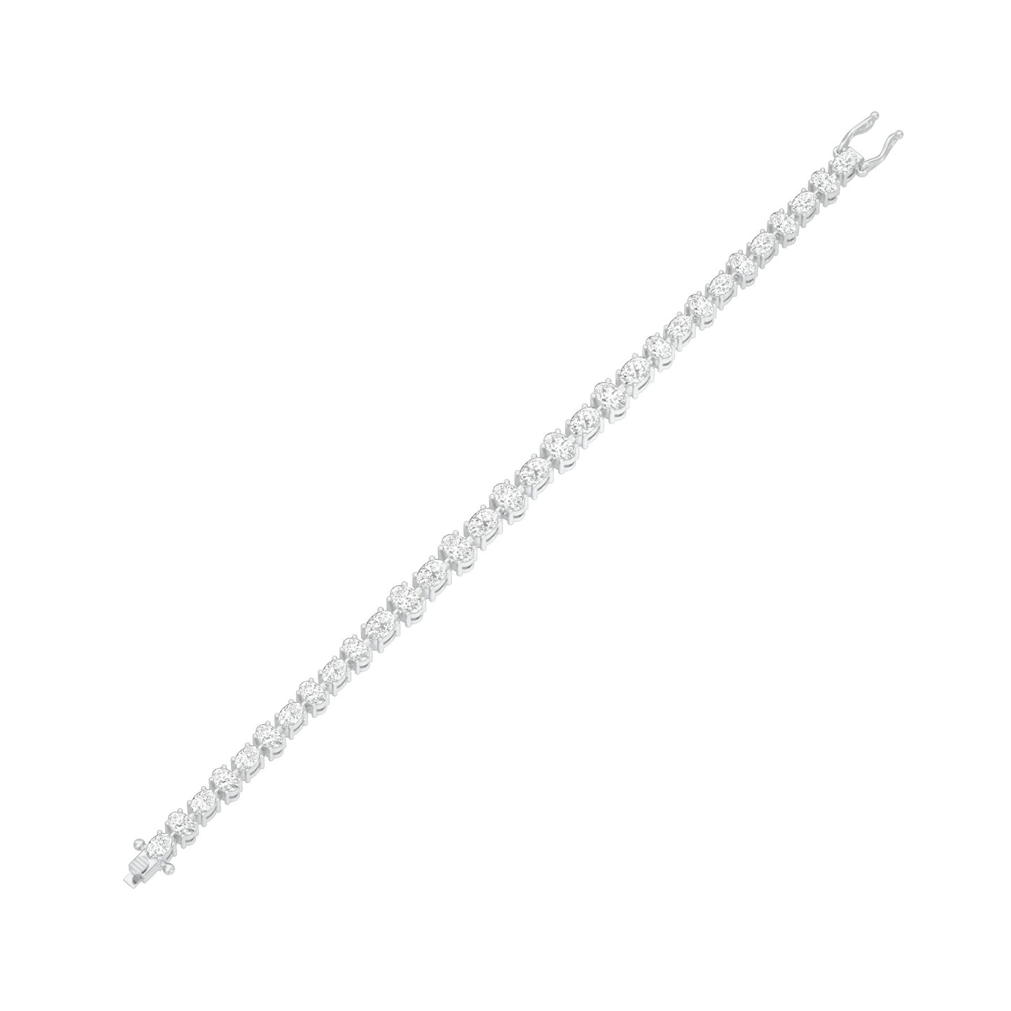 Her Silhouette Diamond Tennis Bracelet 18 KT / White Gold