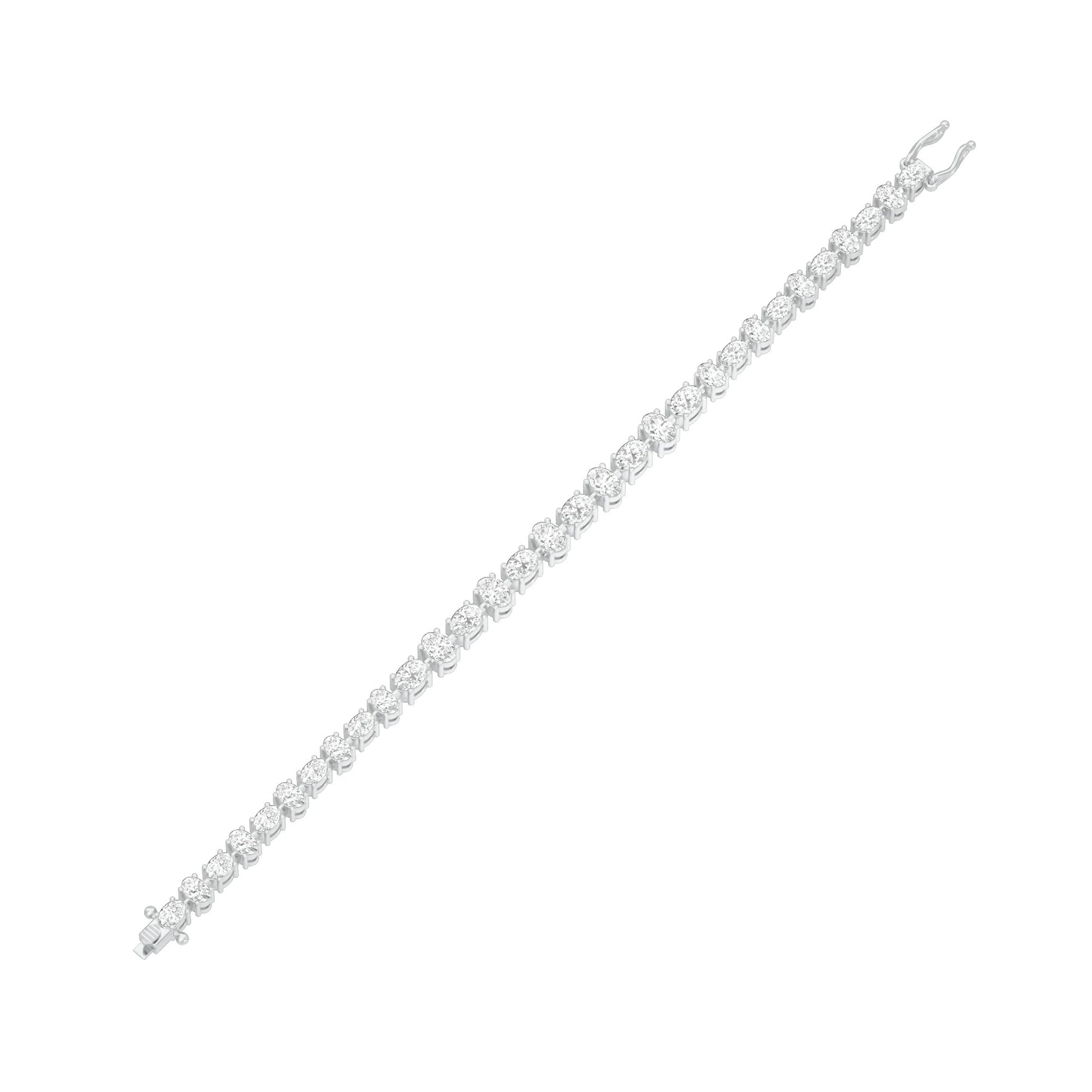 Her Silhouette Diamond Tennis Bracelet 18 KT / White Gold