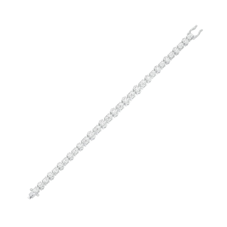 Her Silhouette Diamond Tennis Bracelet 18 KT / White Gold