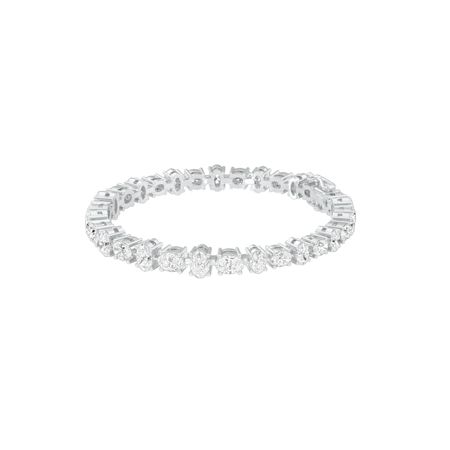 Her Silhouette Diamond Tennis Bracelet 18 KT / White Gold
